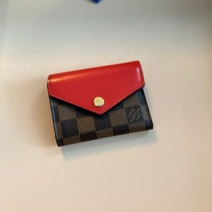 Louis Vuitton Red and Brown Checkered Wallet